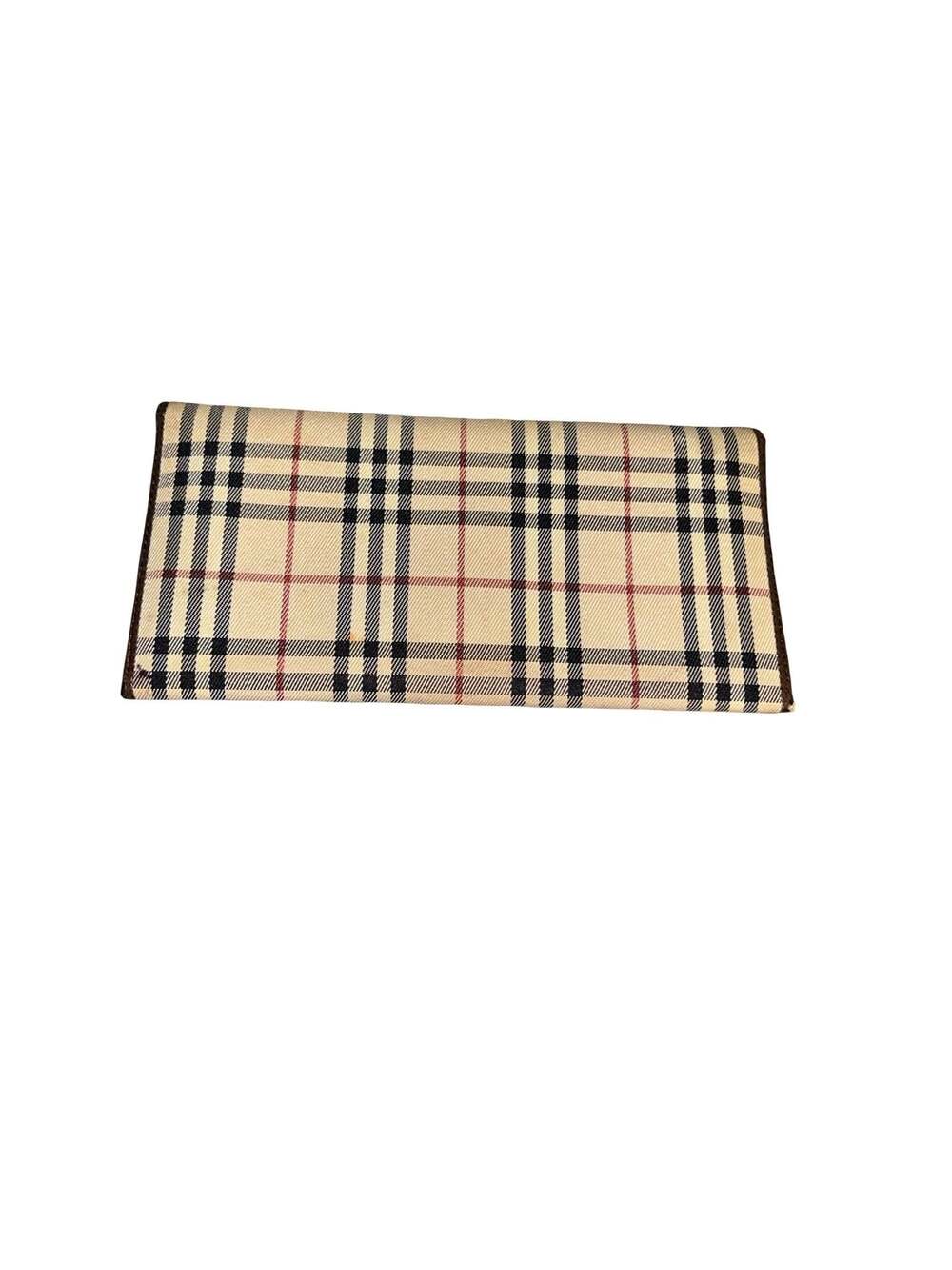 Burberry Vintage Nova Check Canvas & Brown Leather Long Tri-fold Wallet - Picture 3 of 12